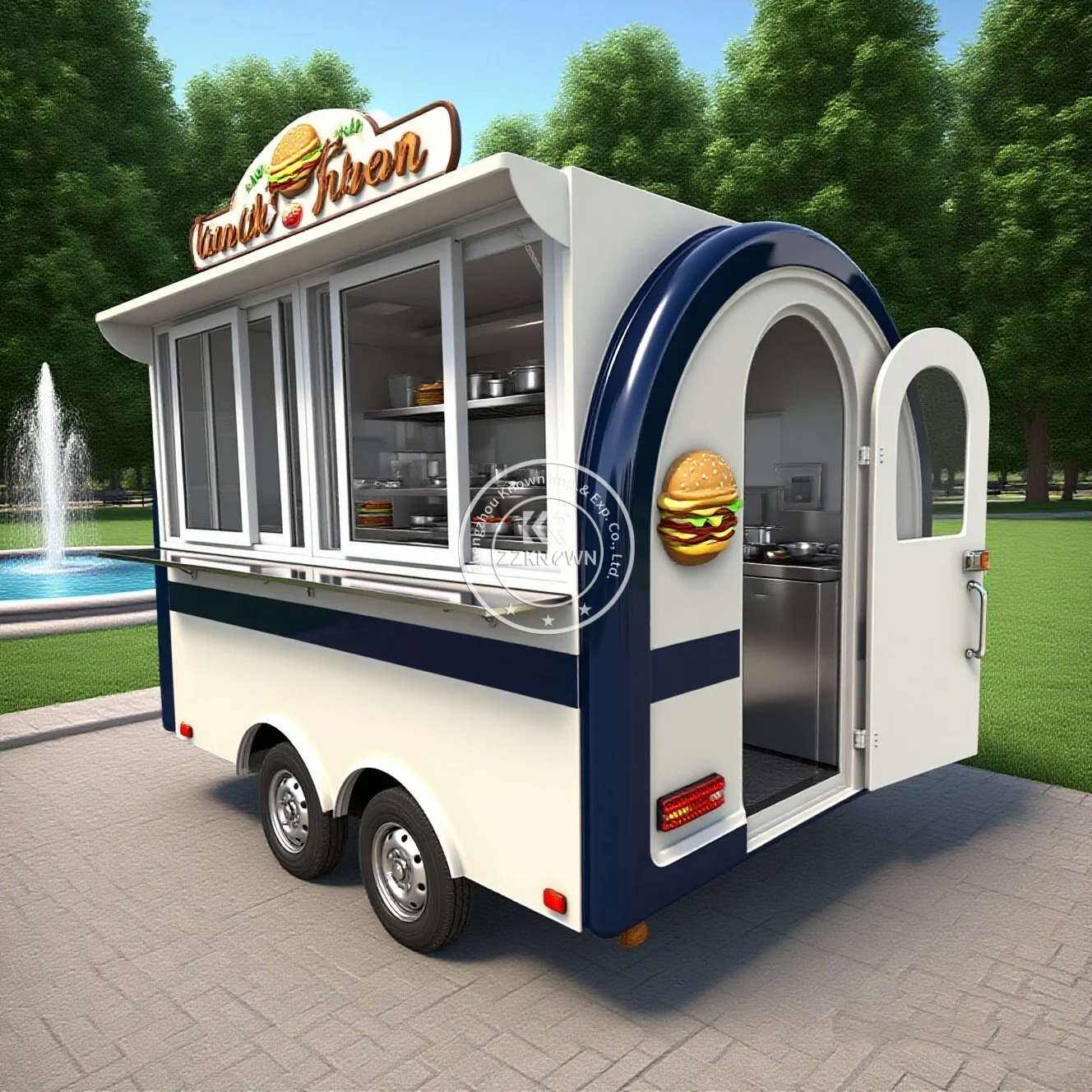 

Modern Style Custom Size Food Truck BBQ Pizza Trucks Mobile Dining Car Hot Dog Food Cart Burger Trailer Coffee Van Food Trailer