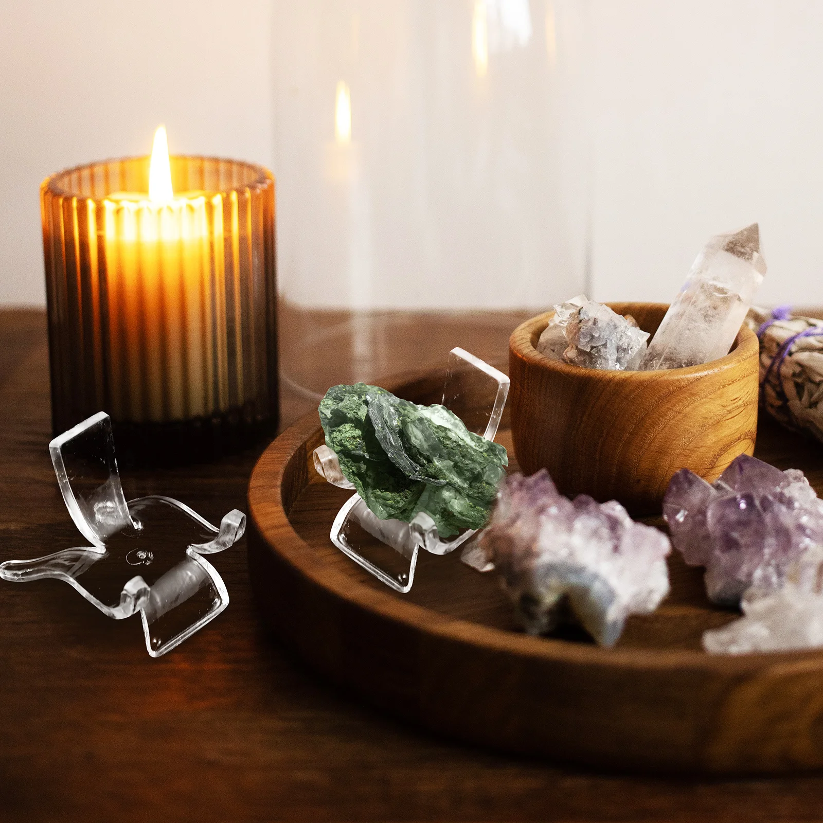 

20Pcs Transparent Acrylic Display Stands Clear Rock Crystal Holders Stable Irregular Design Perfect Viewing Angle Home Office