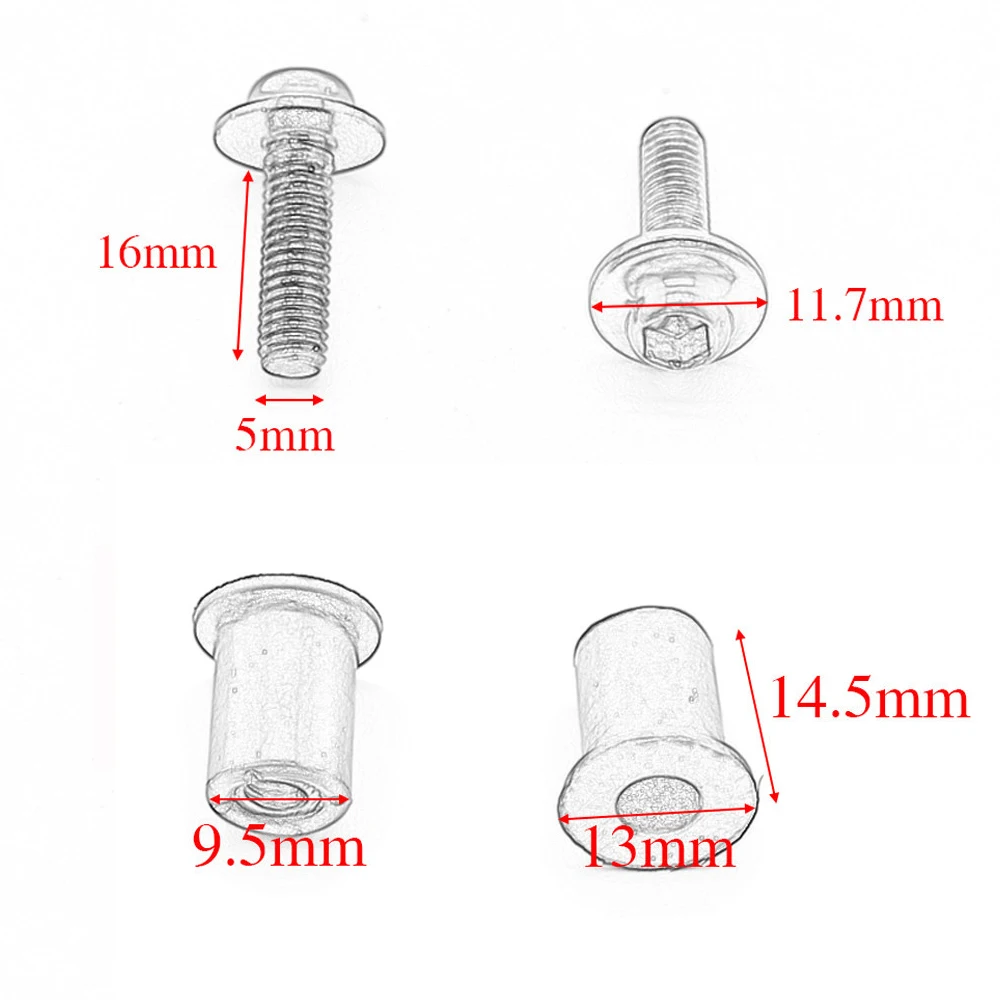 5MM Motorcycle Universal Windshield Bolts M5 Windscreen Screw Nuts For BMW Nmax Tmax 530 Er6n MT09 Suzuki Bandit 400 Yahaha Fz1 image 5