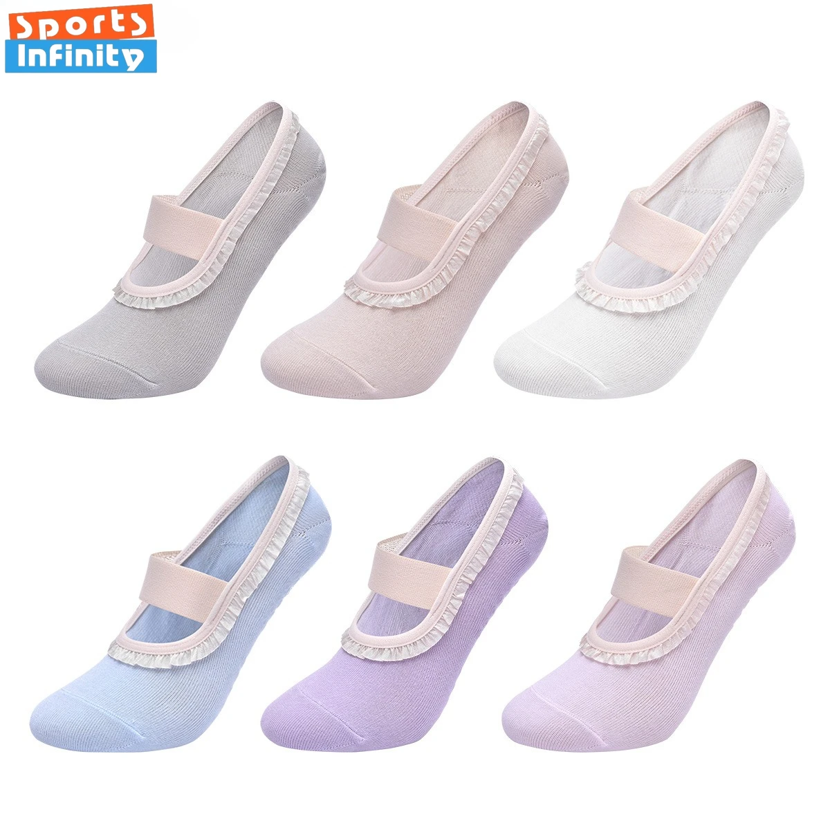 

Girls Fashion Strap Lace Ballet Dance Socks Women Yoga Socks Anti Slip Indoor Floor Trampoline Aerobics Fitness Sports Socks