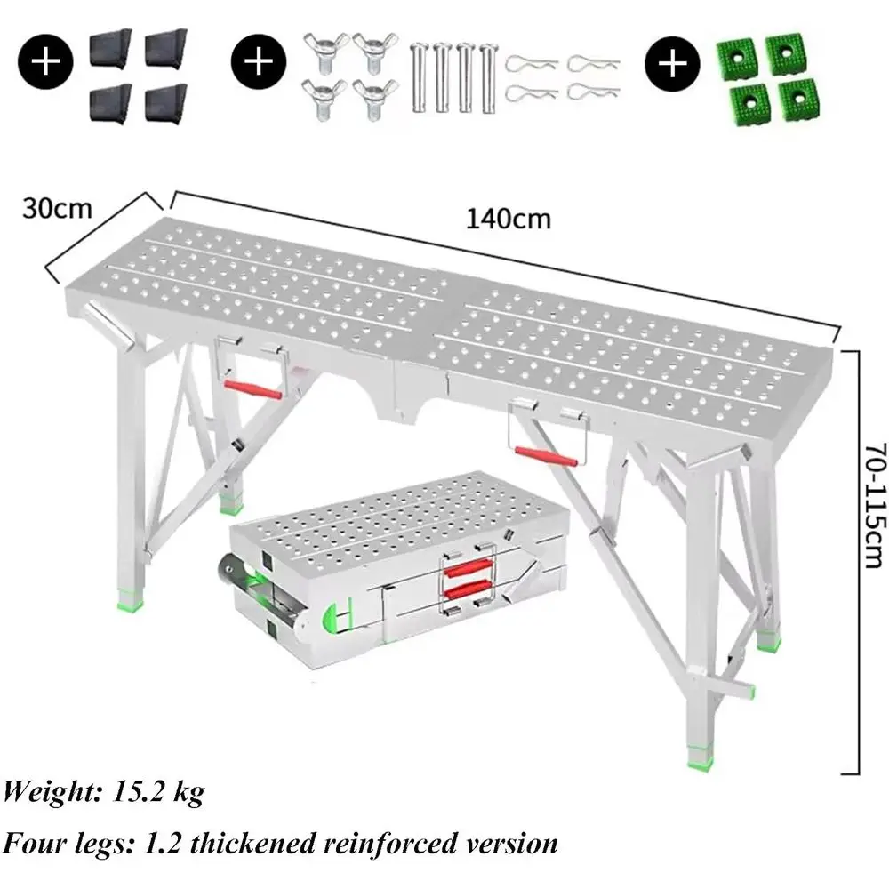 Adjustable Height Metal Scaffold Ladder for Industrial and Construction Use