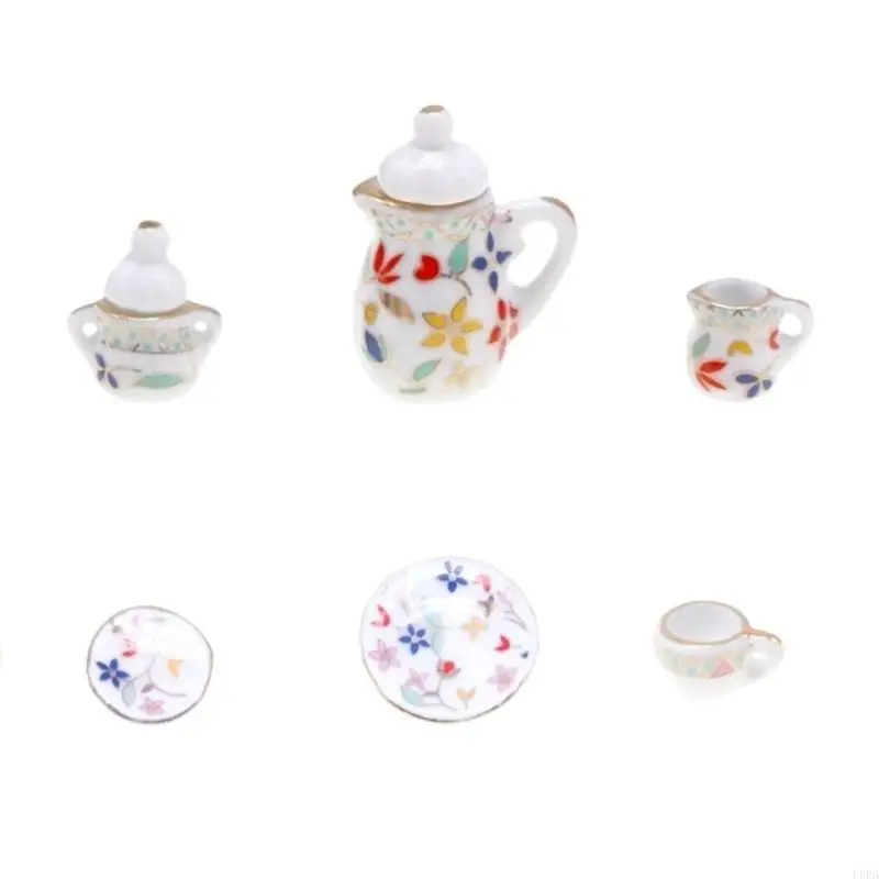 1:12 Scale Miniatures Dollhouses Porcelain Teacup Set Porcelain Dollhouses Accessories accessories for Doll Toy Supplies L8RB