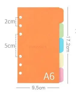 5 sheets/set Loose leaf index page, pagination paper, separator page, classification index page, label page, bookmark page