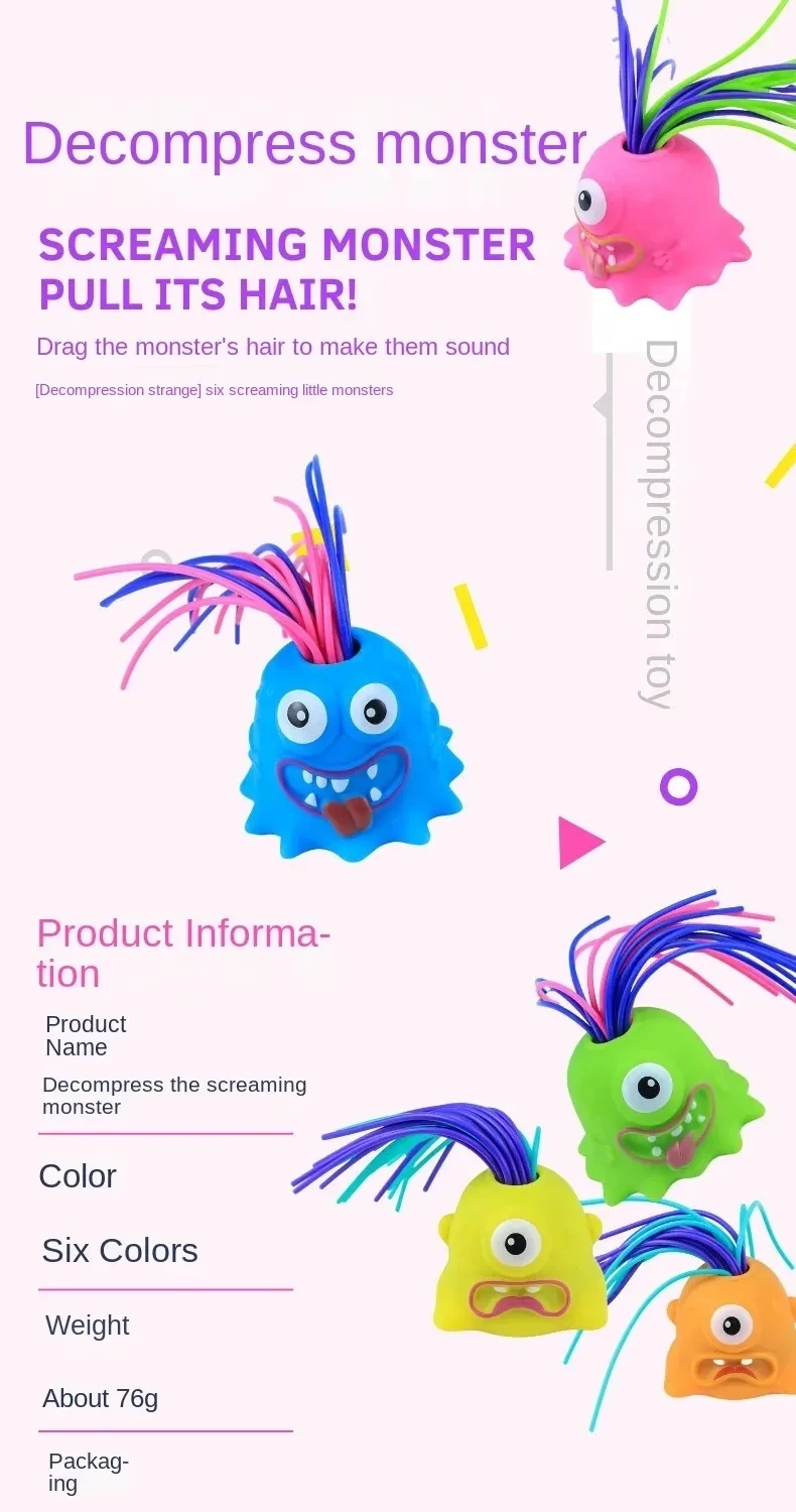 New Novelty Funny Hair Pulling Will Be Screaming Little Monster Kids Decompress Toys Christmas Creative Fun Educational Toys