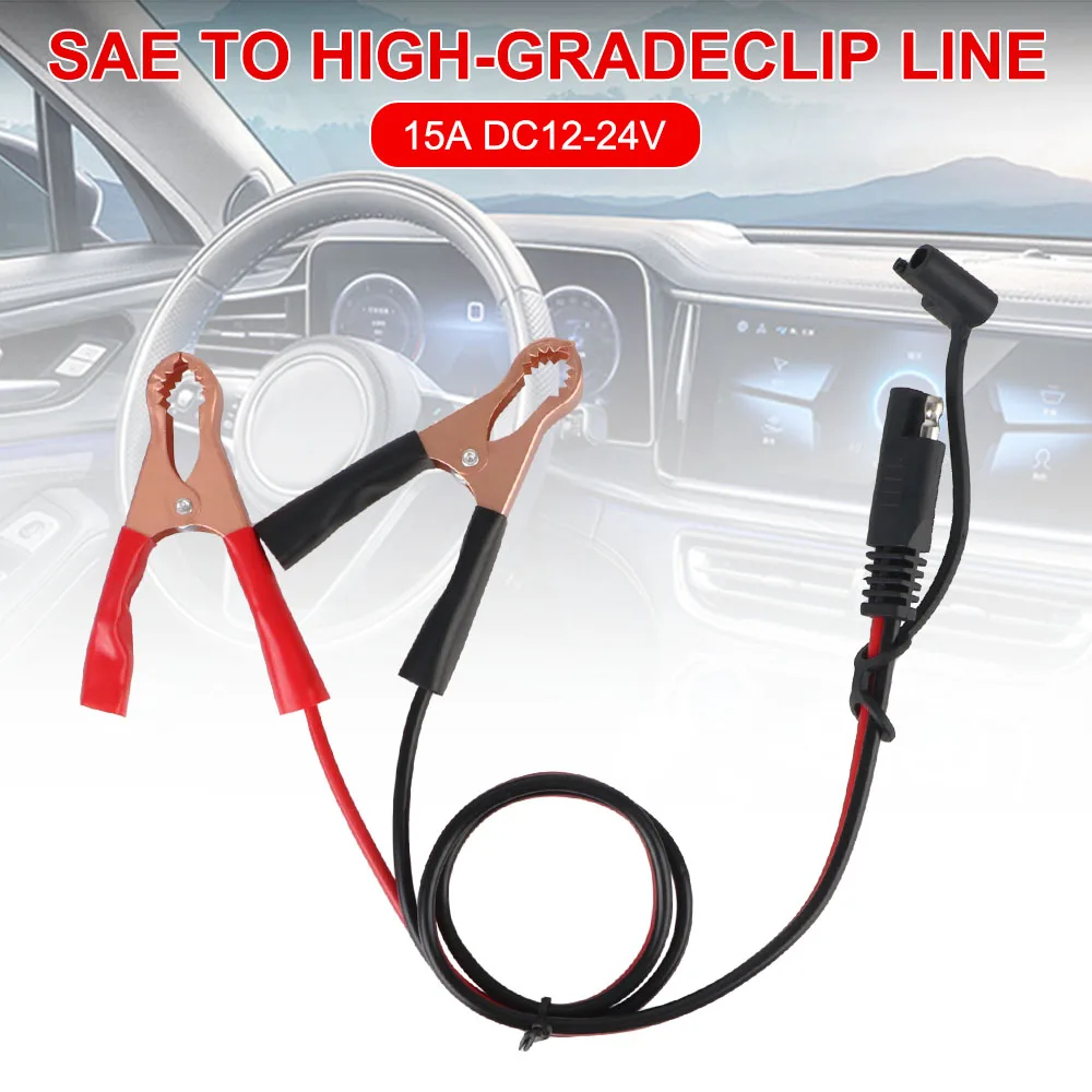 

16AWG Quick Disconnect to SAE Quick Disconnect Plug 60CM Battery to Alligator Clips SAE Quick Adapter Cable Alligator Clips