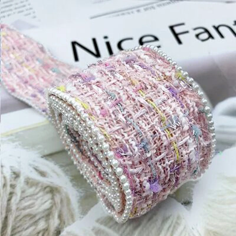 5 Yards 50MM Pearl Colorful Ribbon DIY Handmade Materials Headwear For Hair Bows Clothing Shoes Hats Accessories Home Crafts