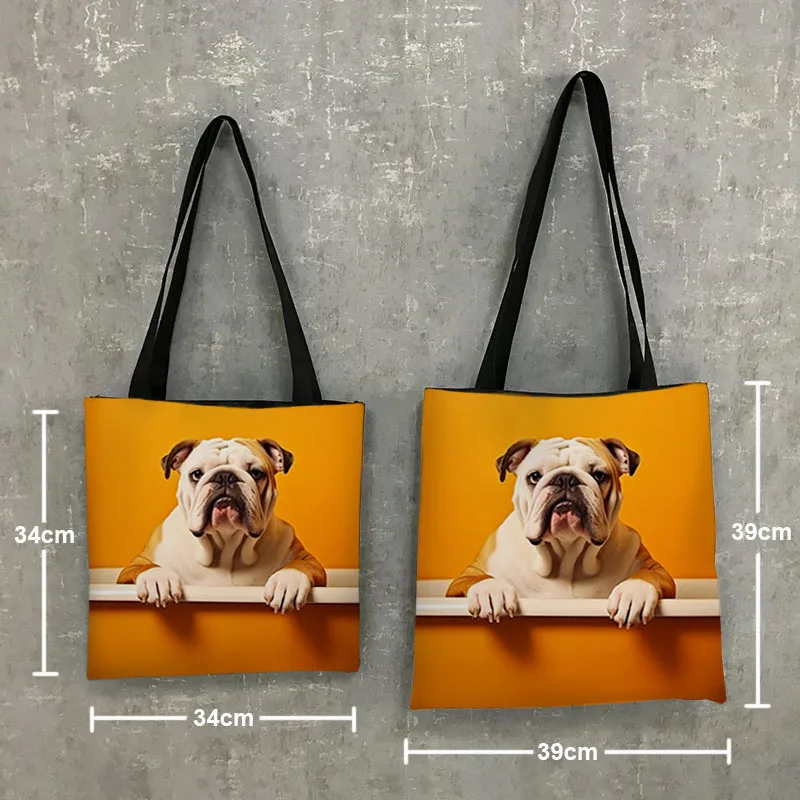 Bolso de baño divertido, bolsa de hombro reutilizable con estampado de animales, perro, gato, mapache, sentado en el inodoro, lectura de periódicos