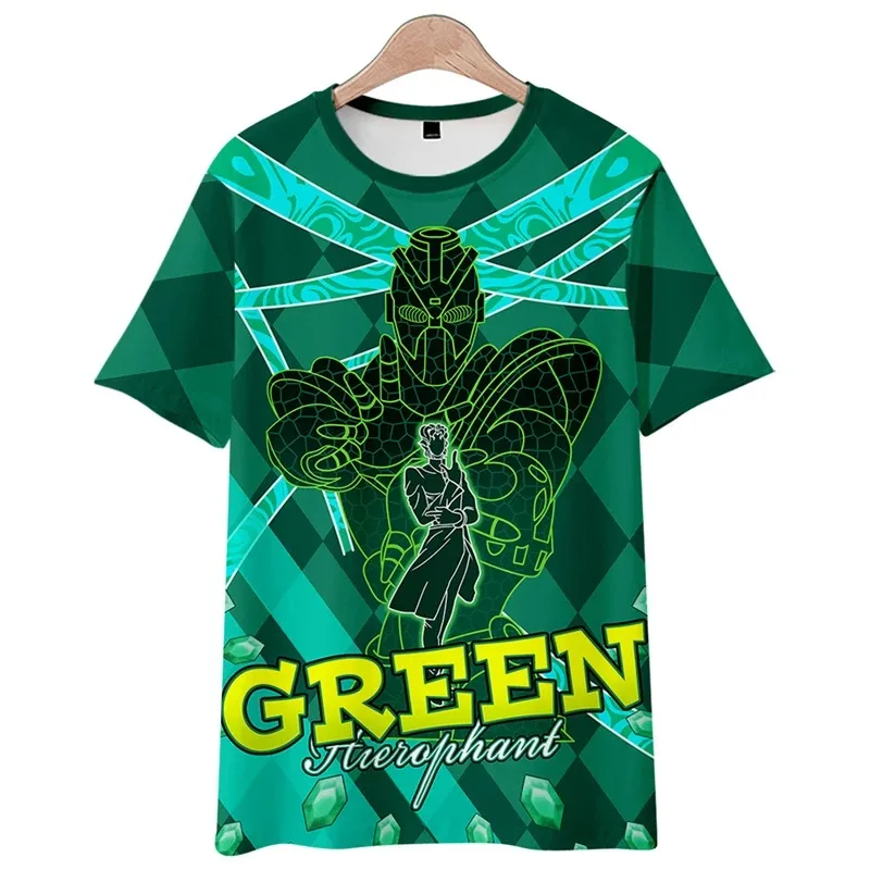 Anime jojos aventura bizarra kakyoin noriaki 3d impressão t camisa das mulheres dos homens verão moda manga curta engraçado 2024