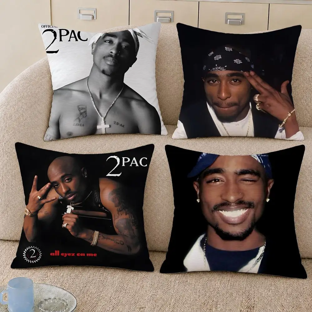 Rapper 2Pac West Coast Makaveli Cushion Cover Decorative Pillowcase Soft Short Plush Cozy Durable Sofa Home Decor Items Gift