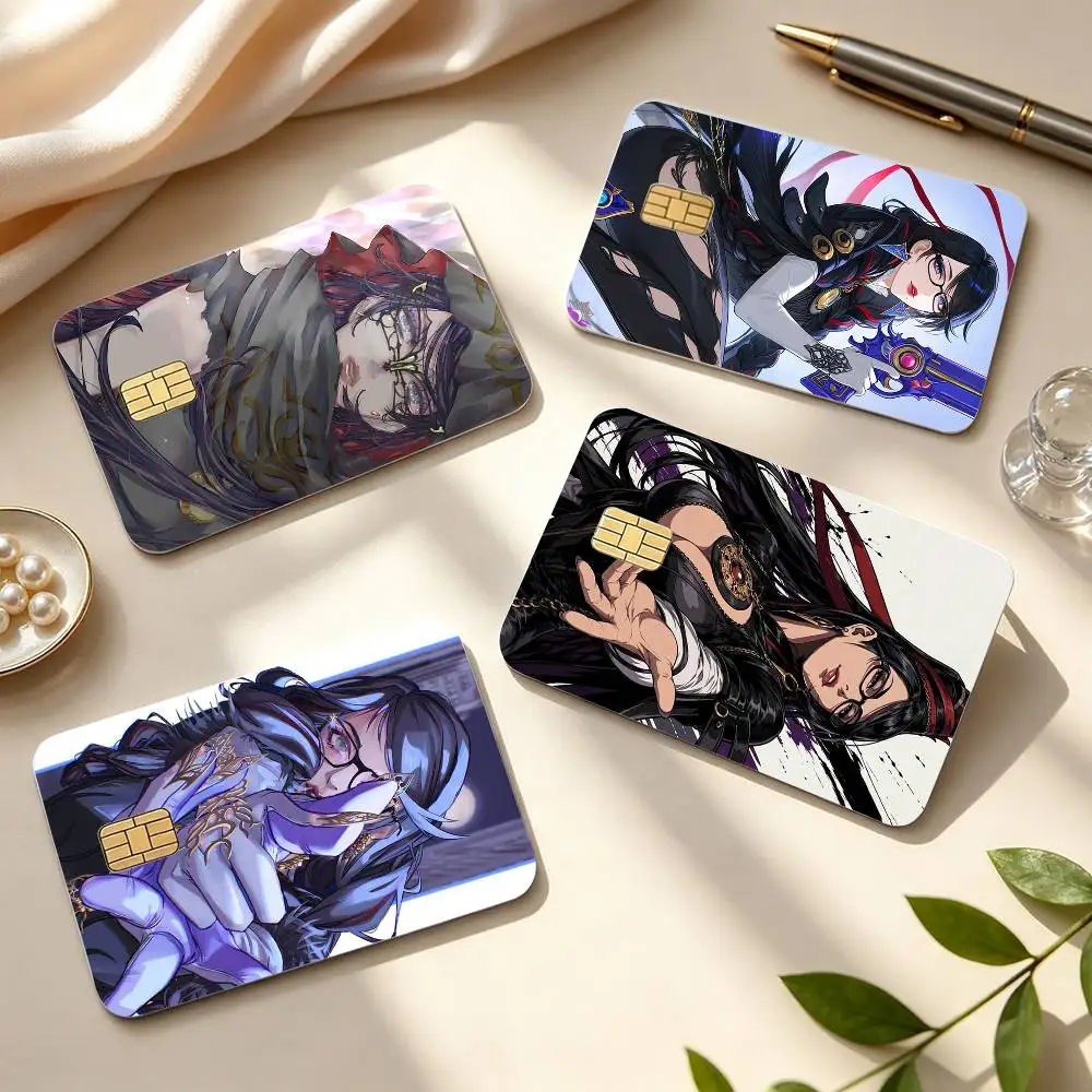Cool B-Bayonettas-S  HD Waterproof Credit Card Stickers Silicone Decals For Chip Game Cards Gift