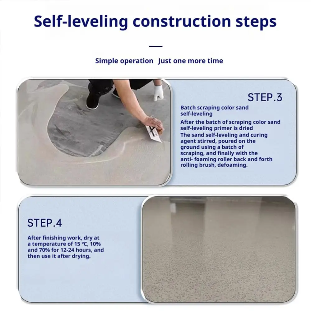 مجموعة طلاء الأرضيات الإيبوكسي - تأثير رخامي ذاتي التسوية للمرآب والمستودعات والأرضيات الصناعية - مقاوم للانزلاق والتآكل