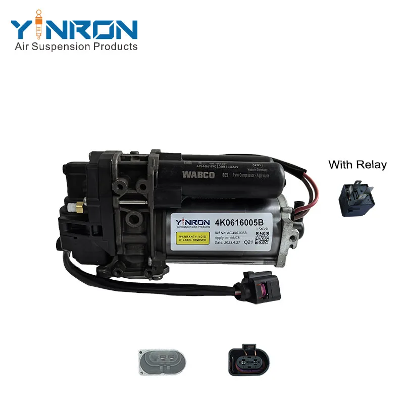 YINRON Brand For Audi A6C8 A7 A6S6 Pneumatic Compressor Pump With Relay 4K0616005B 4K0616005C 4K0616005D