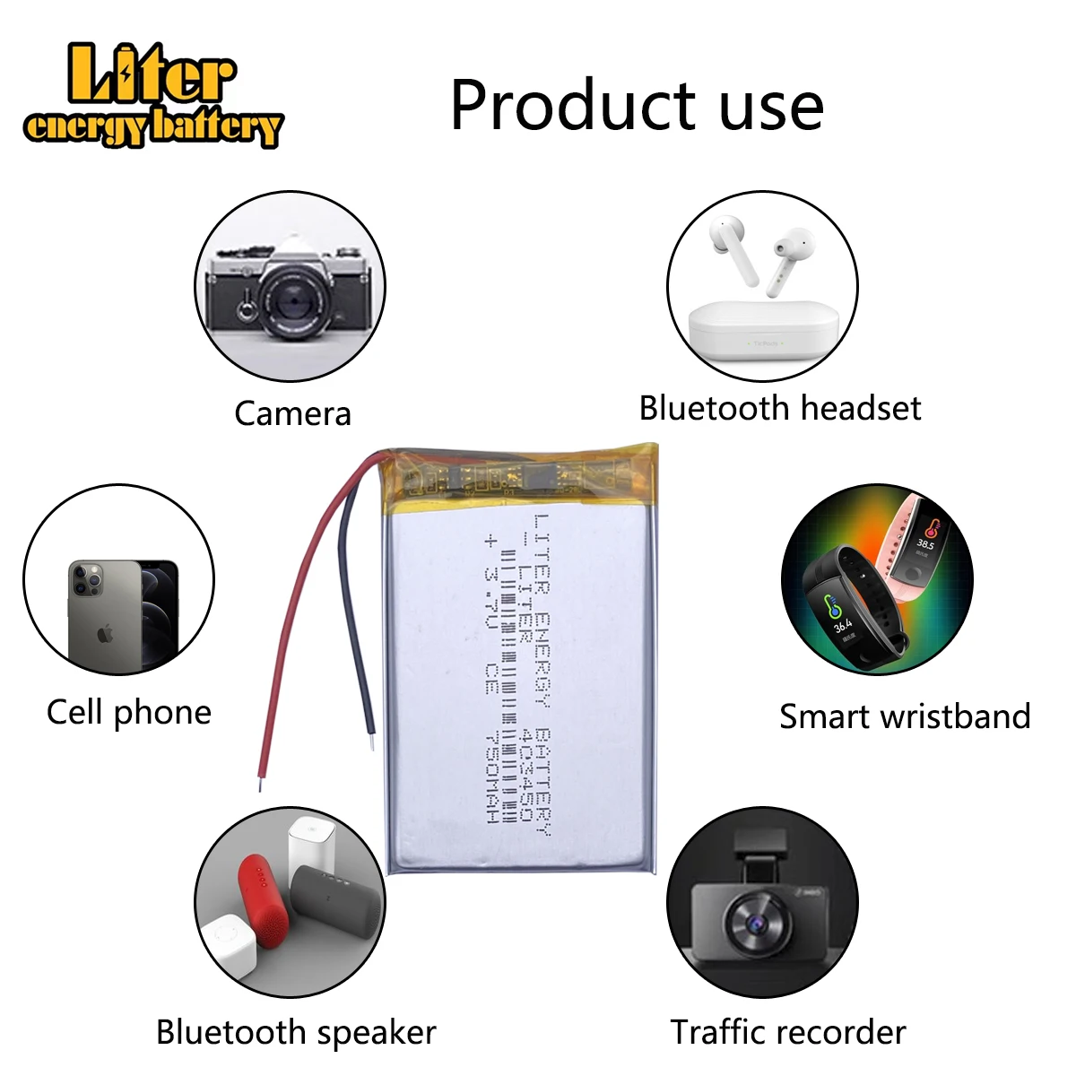 403450 043450 3.7V 750mah Lithium polymer Battery with Protection Board For MP3 MP4 GPS Digital Products
