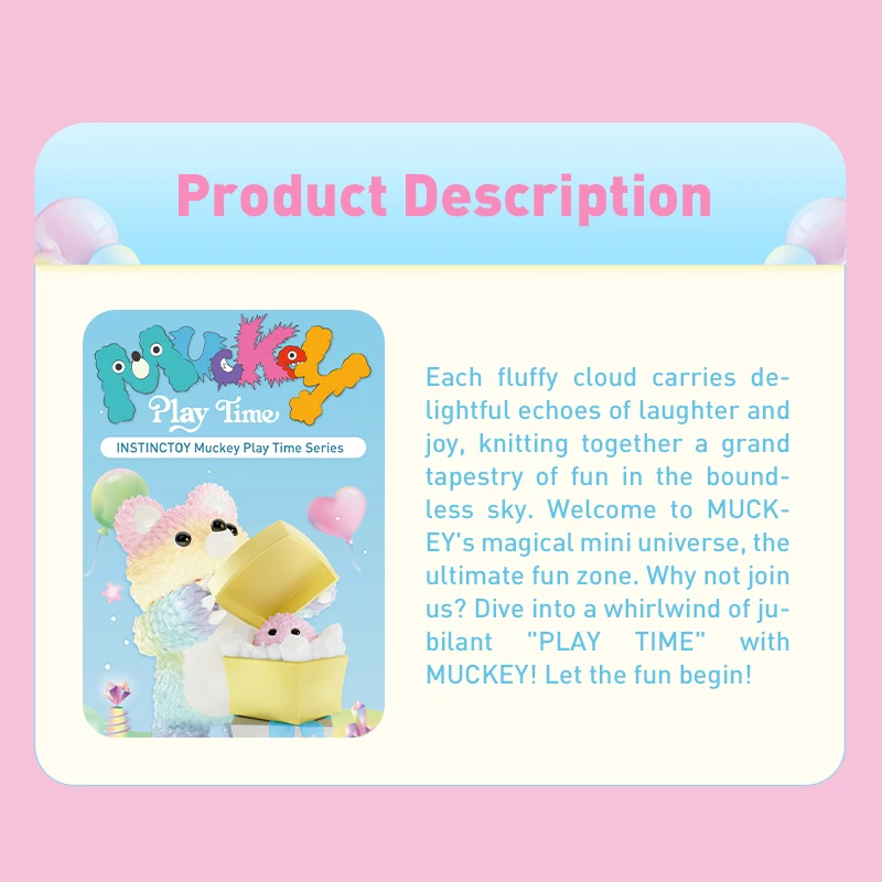 POP MART InstincTOY Muckey Jogar Caixa Misteriosa Série Temporal, Action Figure, Brinquedo Bonito, Caixa Cega, 1Pc, 12Pcs