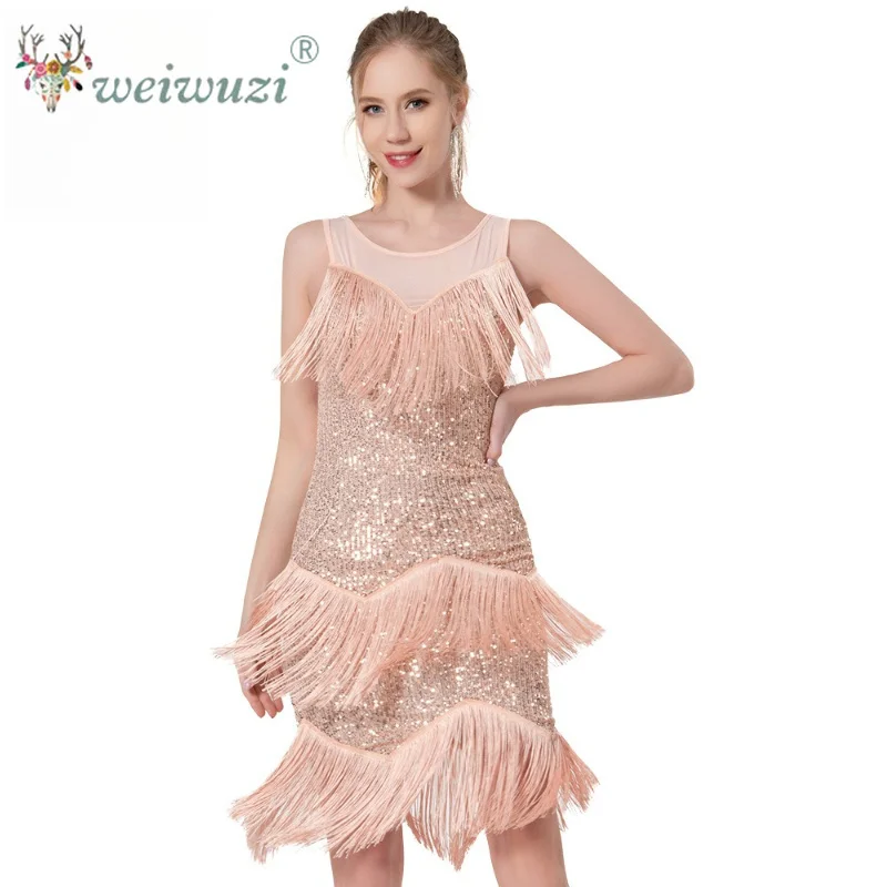 Latin Dance Clothing Women Tango Rumba Samba Performance Dresses1920s Sequined Fringed Skirt Ballroom  Latin Practice clothes