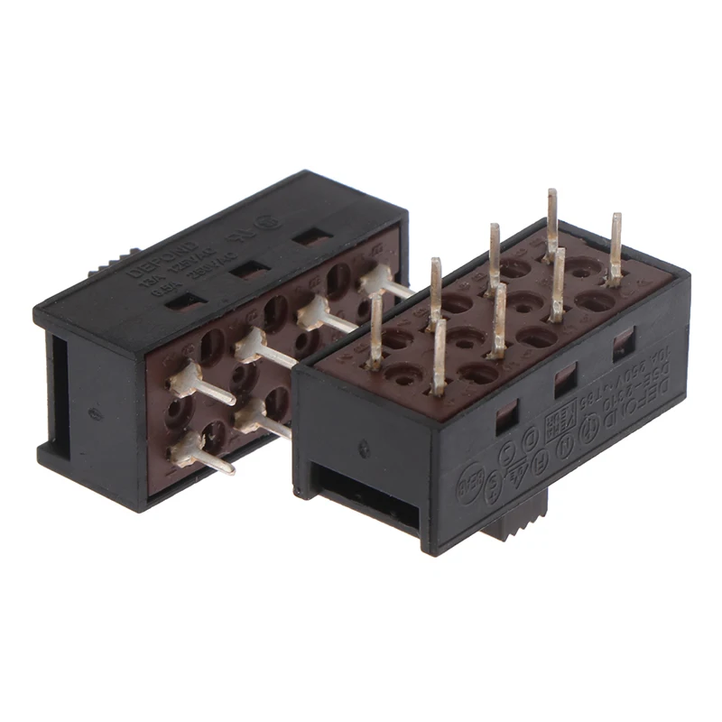 Interruptor de palanca para secador de pelo, alfileres puntiagudos de piezas calidad, 2 uds., 8 pies, 3 archivos, 10A250V, módulo de interruptor deslizante negro