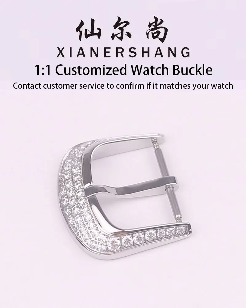 

XIANERSHANG Custom F-ranck M-uller Original Watch Clasp 18MM Polishing Pin Buckle 316L Stainless Steel Diamond Inlay Belt Buckle