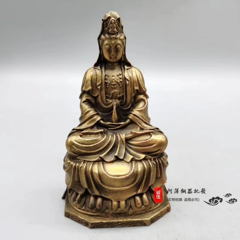 

Antique Bronze Ware Buddha Ornament Sakyamuni Buddha Guanyin God of Wealth King of Tibet Damo Home Worship Small Brazen Buddha