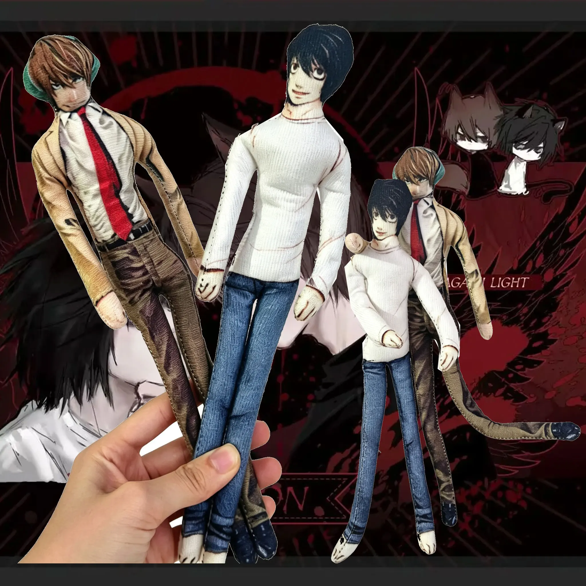 Anime 28cm Light Yagami L Toys Light Yagami L Doll Slender Twistable Shape Toys Room Decoration Birthday Festival Christmas Gift
