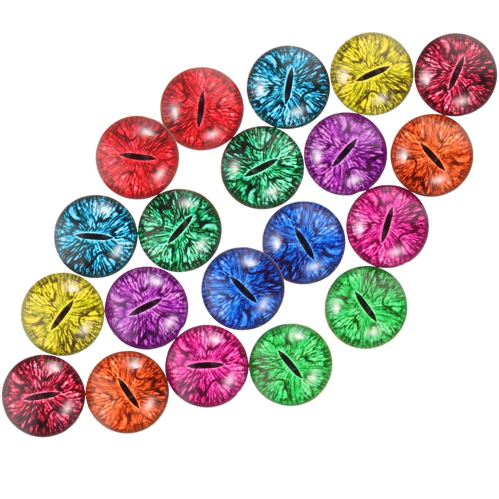 

50Pcs Glass Eye Patch Fake Round Eyes for Crafts DIY Handmade Use Realistic Animal Glass Eye Decors Fake Round Eyes