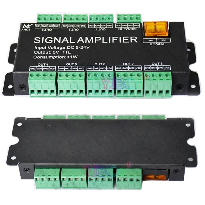 8 channels signal LED Light tape Amplifier DC 5V 12V 24V Input,5V TTL signal Output for WS2811/2812B/WS2815/WS2813 LED Strip