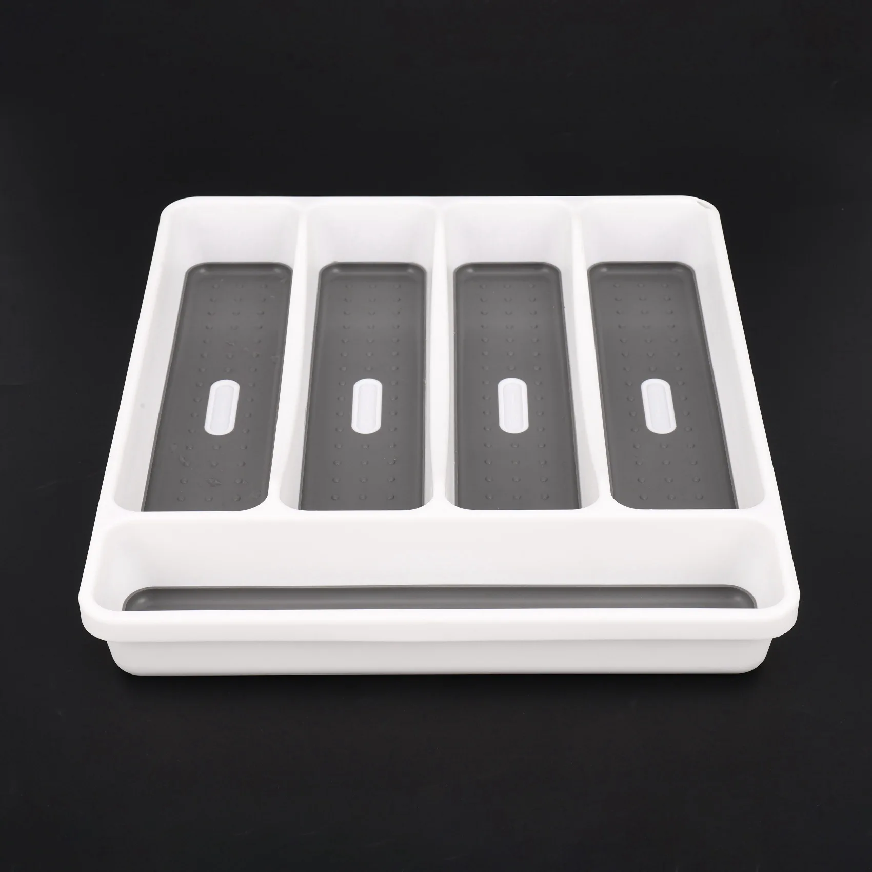 

A88E-2X Большой серый контейнер для столовых приборов с 5 отделениями, пластиковый органайзер с мягким покрытием для хранения посуды