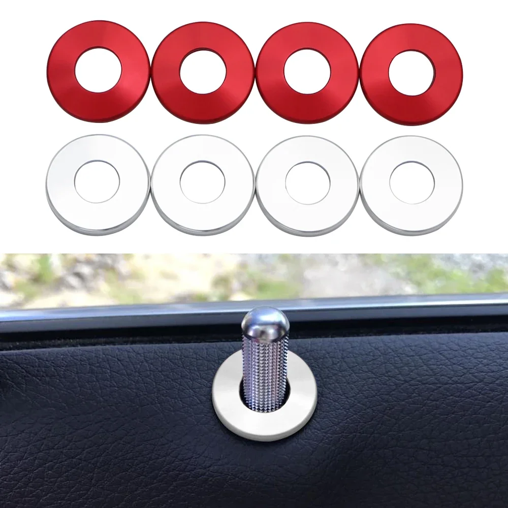 4Pcs Stainless Steel Door Lock Pins Cover Trim for Mercedes Benz C E GLC Class W205 Car Door Lock Ring Panel Sticker Accessories