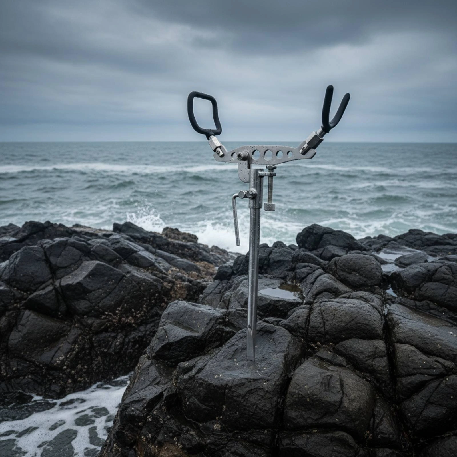

Ground Stake Rod Holder Stable Support Stainless Steel Fishing Pole Holder Adjustable Fishing Rod Stand Universal Fit Heavy Duty