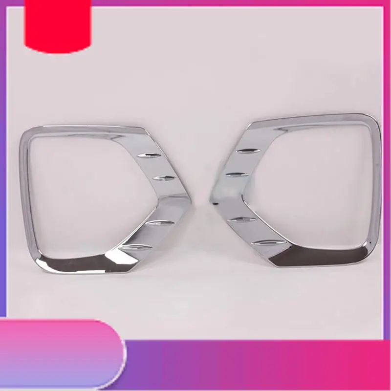 

For Hyundai Santa Fe 2019 ABS Chrome Front Foglight Fog Light Lamp Cover Trim Frame Sticker Exterior Accessories-Y79A