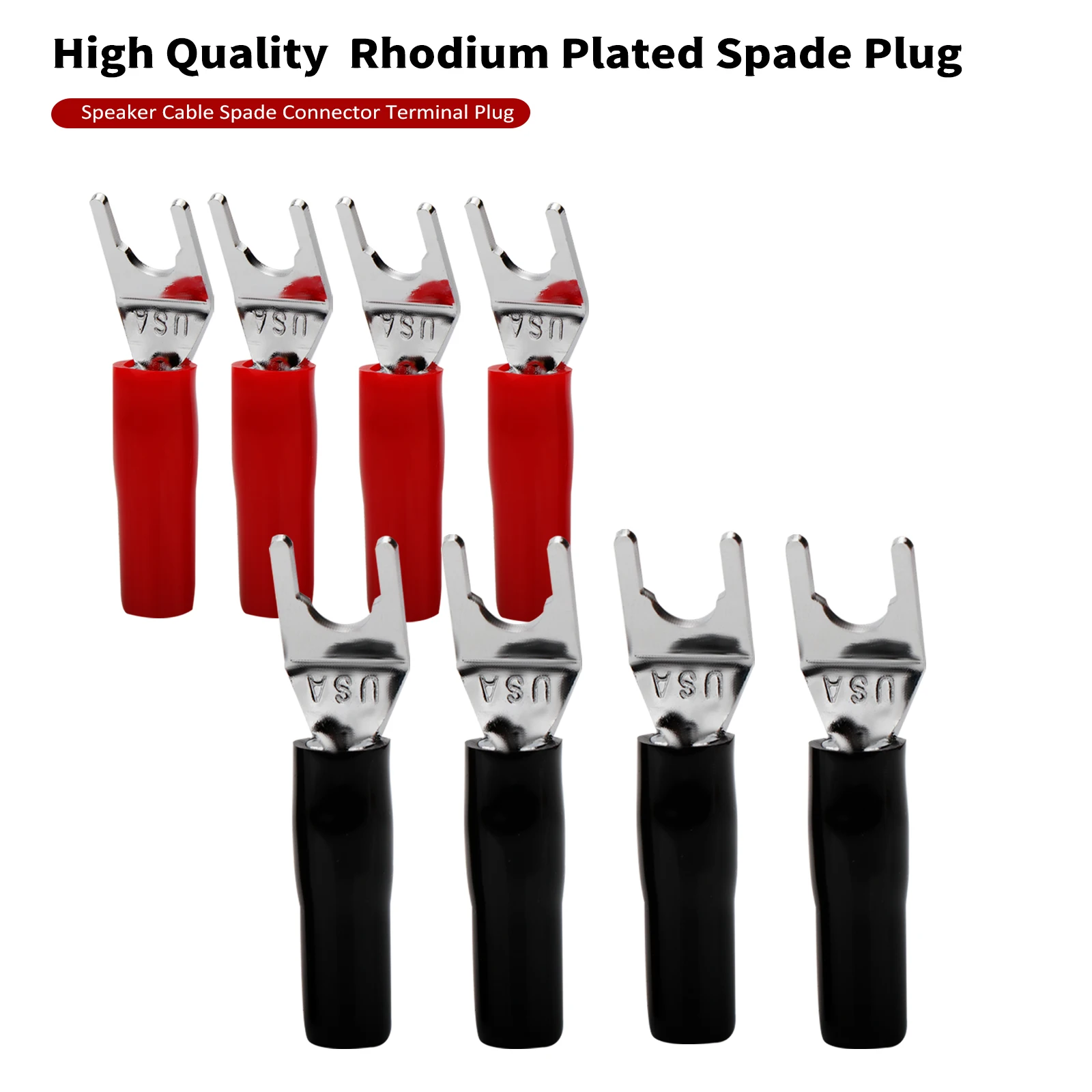Preffair-y-spadeプラグスピーカーケーブルコネクタ、金ロジウムメッキ、端子プラグ、フォークアダプター、diyスピーカーケーブル用バナナプラグ