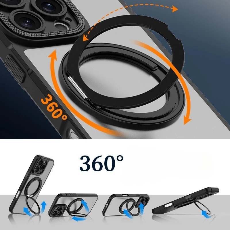 Compatible avec iPhone 16 Pro Max Étui de protection avec support magnétique - Conception de trou de précision pour iPhone 16