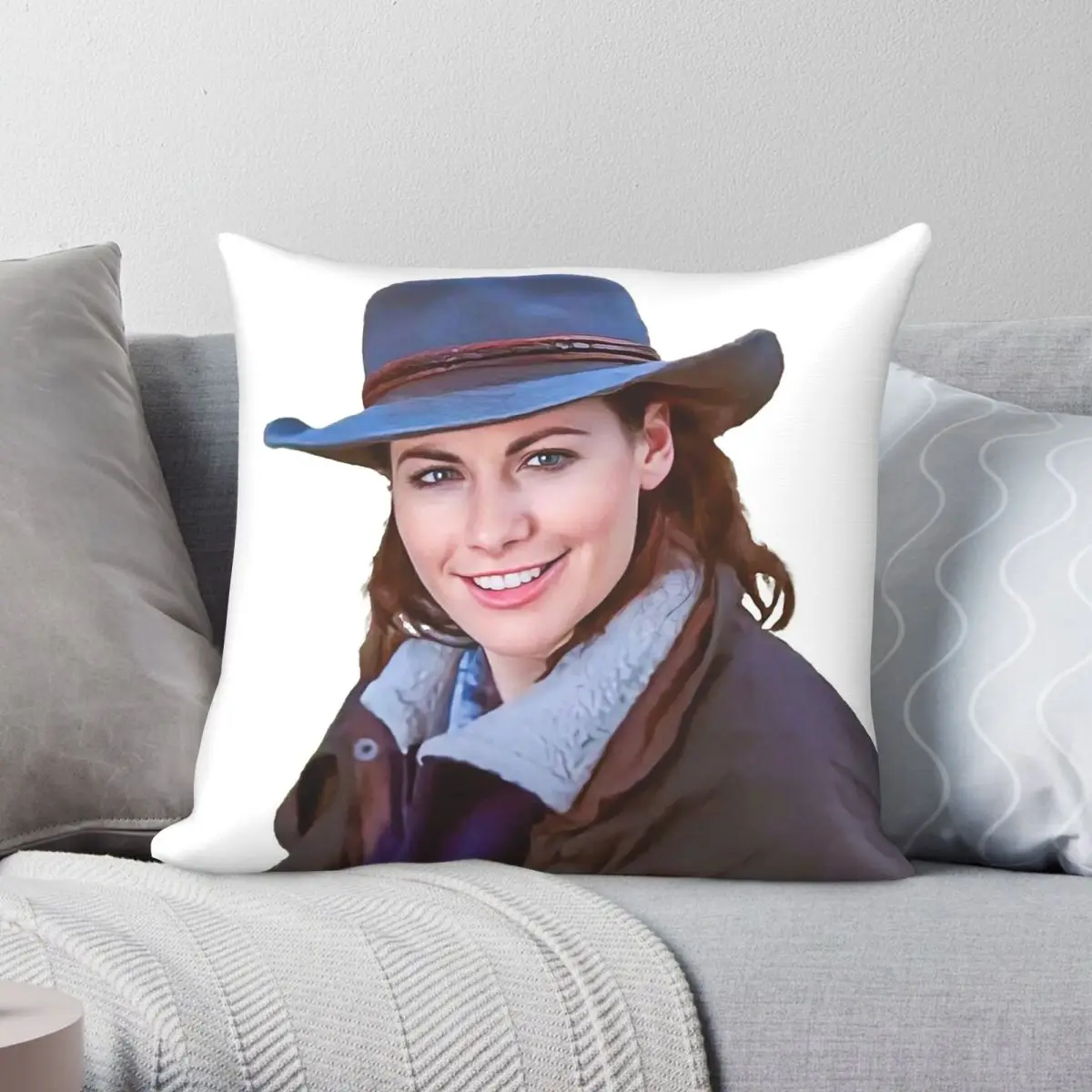 McLeod's Daughters Claire Mcleod Quadratischer Kissenbezug aus Polyester, Leinen, Samt, kreativer Reißverschluss, dekorativ, für das Auto