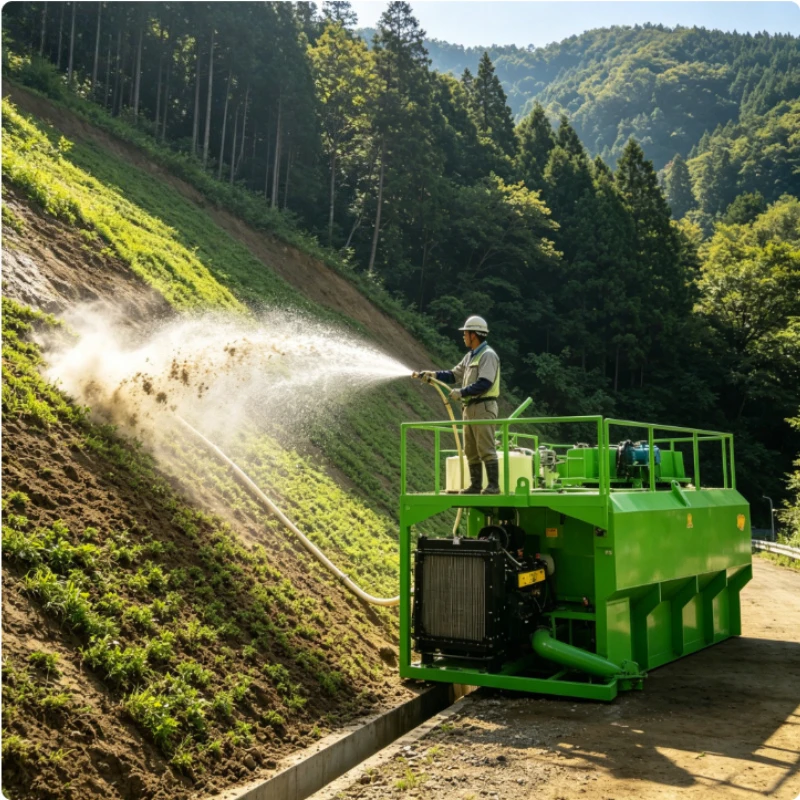 Hydro Seeding Machine Hydroseeder for Soil Stabilization High Pressure Diesel Hydromulcher Slope Greening Spray System
