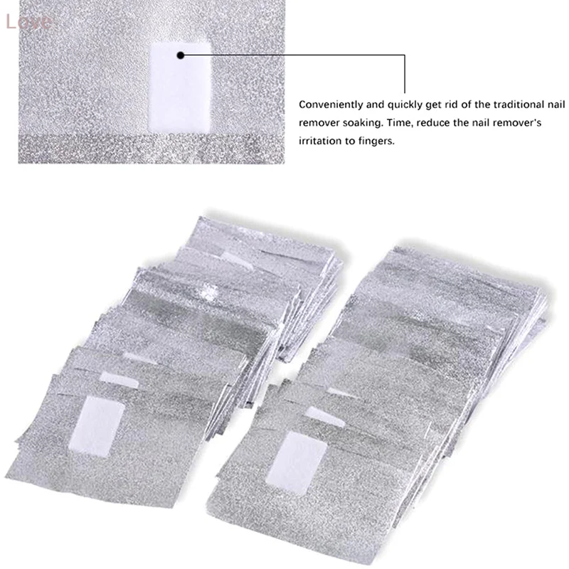 100枚入り/箱 ネイルアート フォイル ポリッシュリムーバー フォイル ジェルラップ リムーバー ソークオフ アクリルフォイル ネイルリムーバーラップ