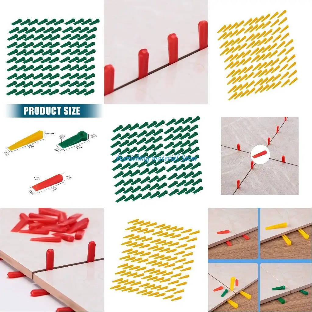 Y5GD 100Pcs Level Wedges Tile Spacers for Flooring Leveler Spacers Leveling System for Elastic Adjustment Ceramic Tile