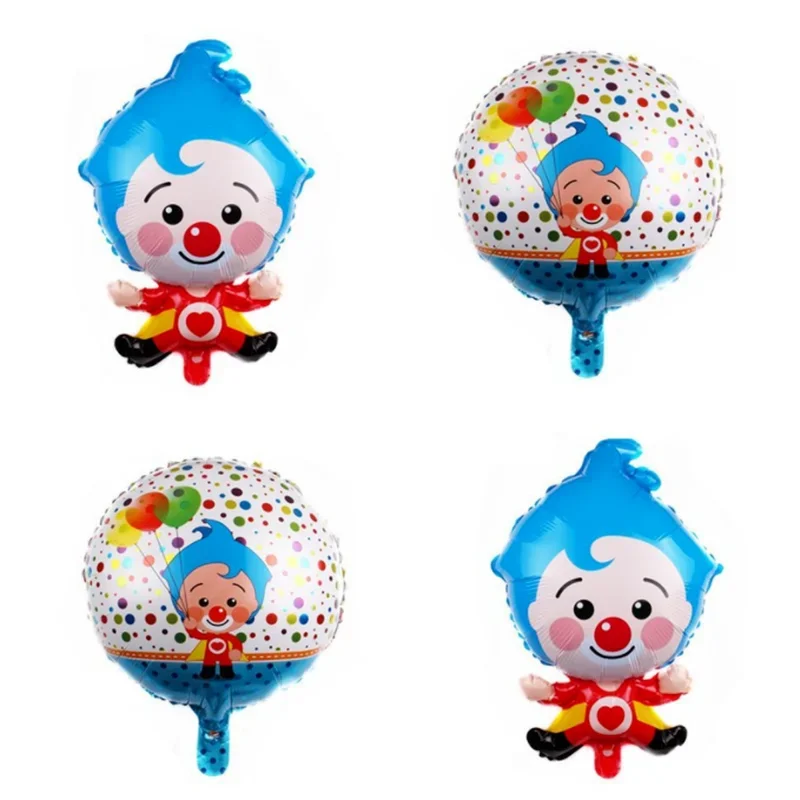 Globos de aluminio Plip de payaso de dibujos animados para niños, suministros de decoración para fiesta de cumpleaños, Globos de aire para Baby Shower, juguetes para niños, 6 unids/set