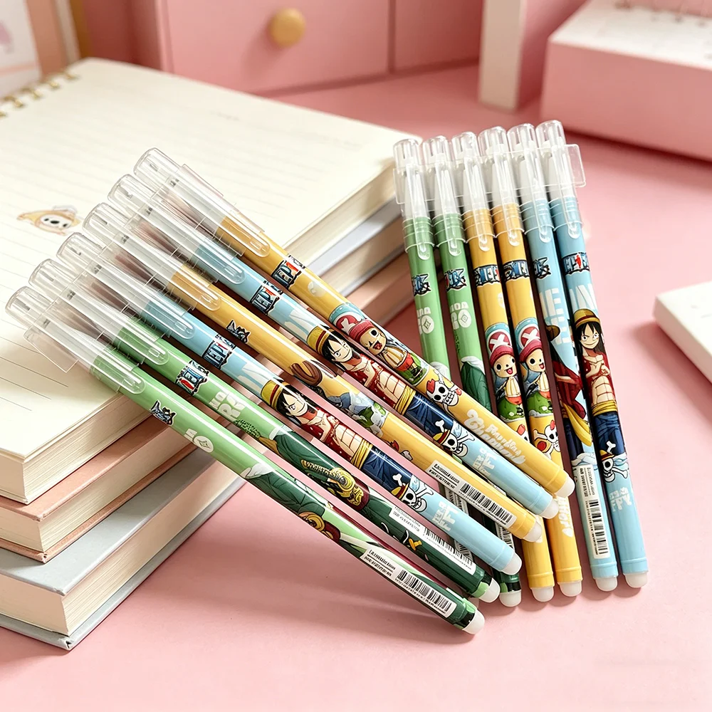 12pcs One Piece Magic Erasable Gel Pens Set Blue Ink 0.5mm Fine Point Neutral Student Office School Supplies Birthday Gift