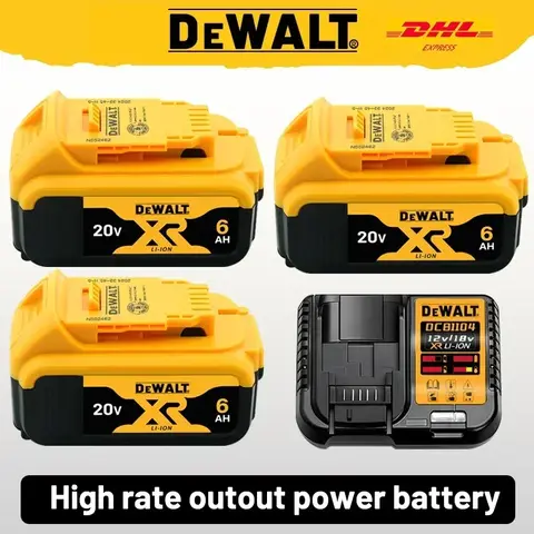 100% Original 20V 6.0Ah MAX Battery Power Tool Replacement For DeWalt DCB184 DCB181 DCB182 DCB200 20V 5A 6A 18Volt 20v Battery.