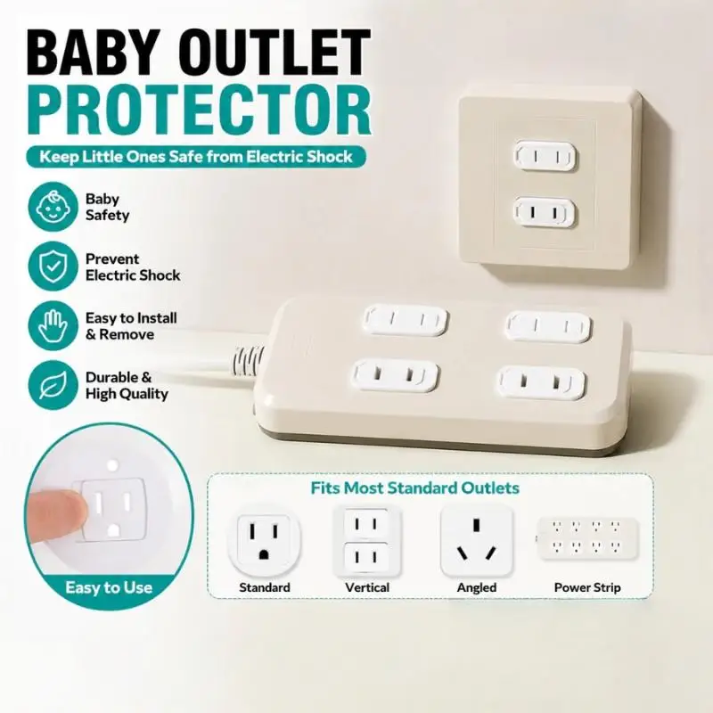6/12/18PCS Child Safety Power Outlet Covers Anti-Shock Non-Toxic Socket Protectors for Family Kids Home Use