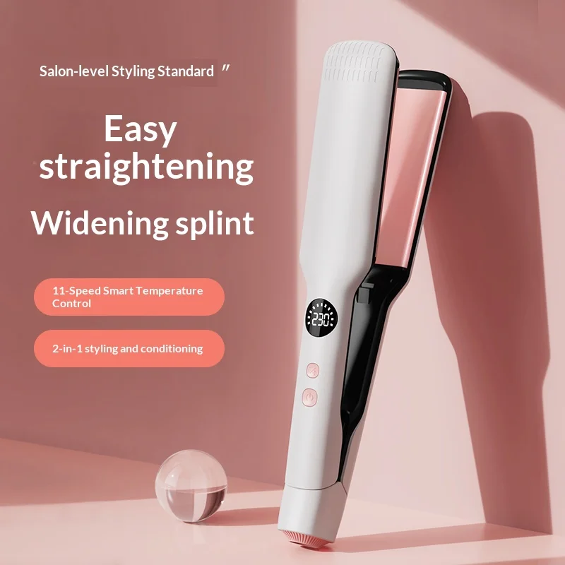 Titanium Electric Hair Straightener Portable Flat Iron 2-in-1 Straight & Curl Fast Heating