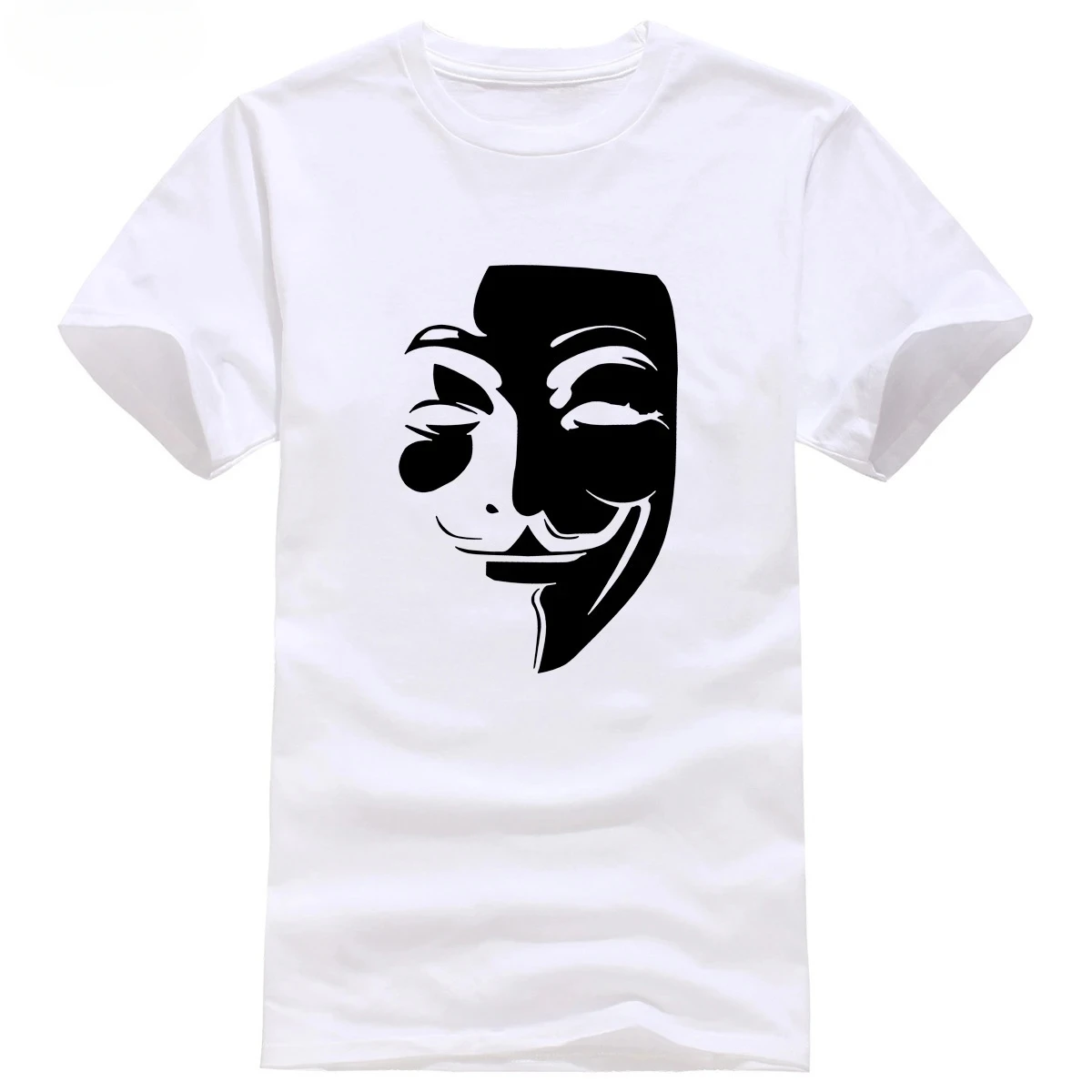 Vendetta Anonymous Guy Fawkes Mask for men retro fashion Street wear casual trend everyday summer men ladies universal T-shirt