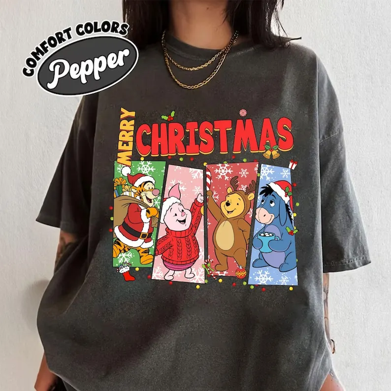 

Winnie The Pooh Christmas Shirt | Disney Holiday Pooh Bear Tee Cute Xmas Pooh and Friends SweaterDisney World Trip Gift