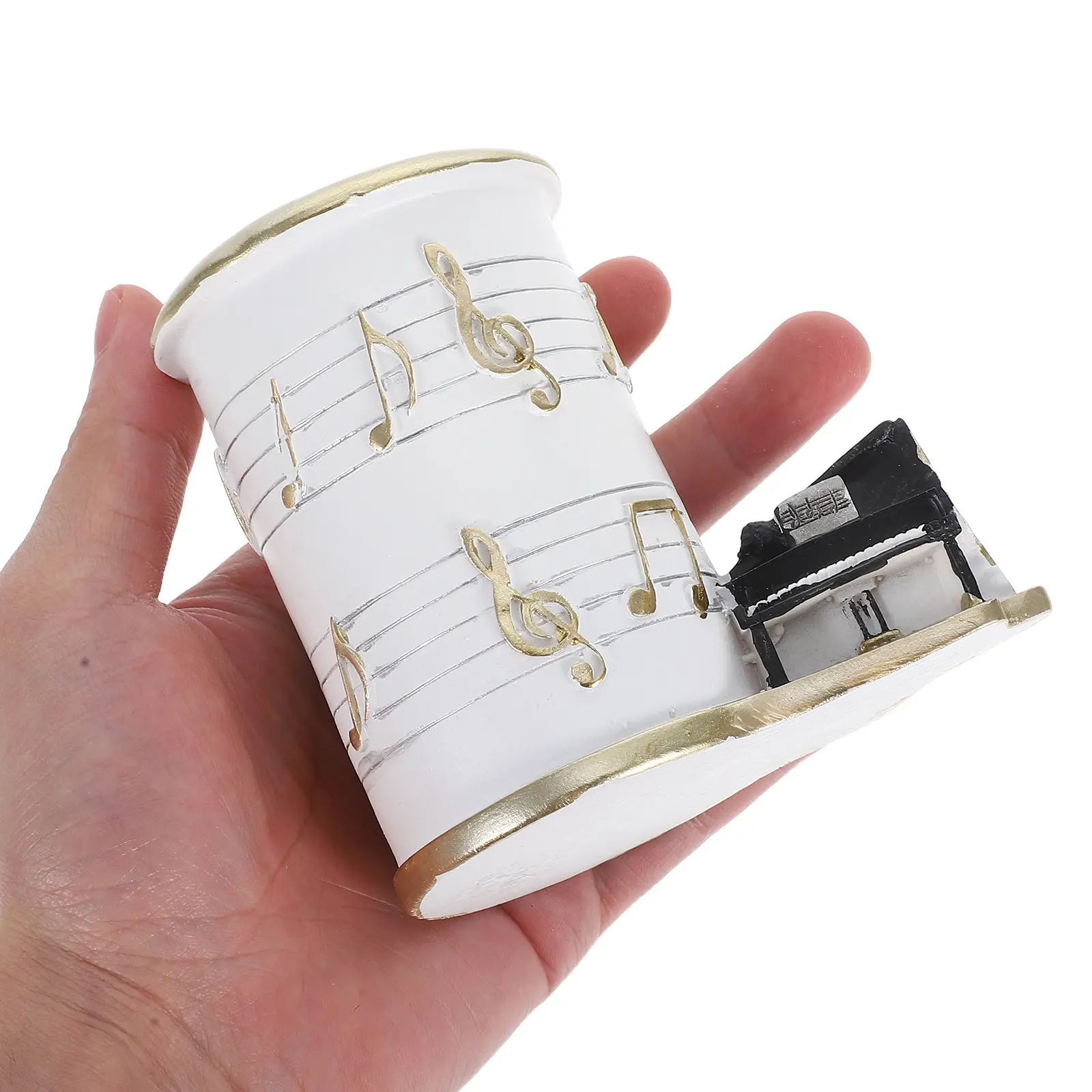 

1Pcs Resin Note Line Piano Brush Holder Makeup Pen Organizer Desk Adornment for Students Artists Creative Resin Pen Storage