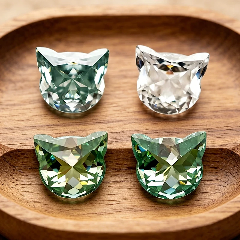 

Моассанит VVS1 в форме кошки 7x8 мм, не теряющий цвета, проходит проверку на алмазном тестере, для изготовления женских ювелирных изделий