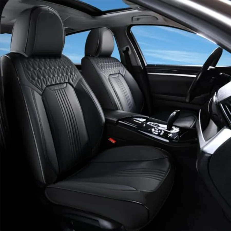 

Чехлы на передние сиденья автомобиля, черные, из искусственной кожи, водонепроницаемые, универсальные, подходят для большинства автомобилей