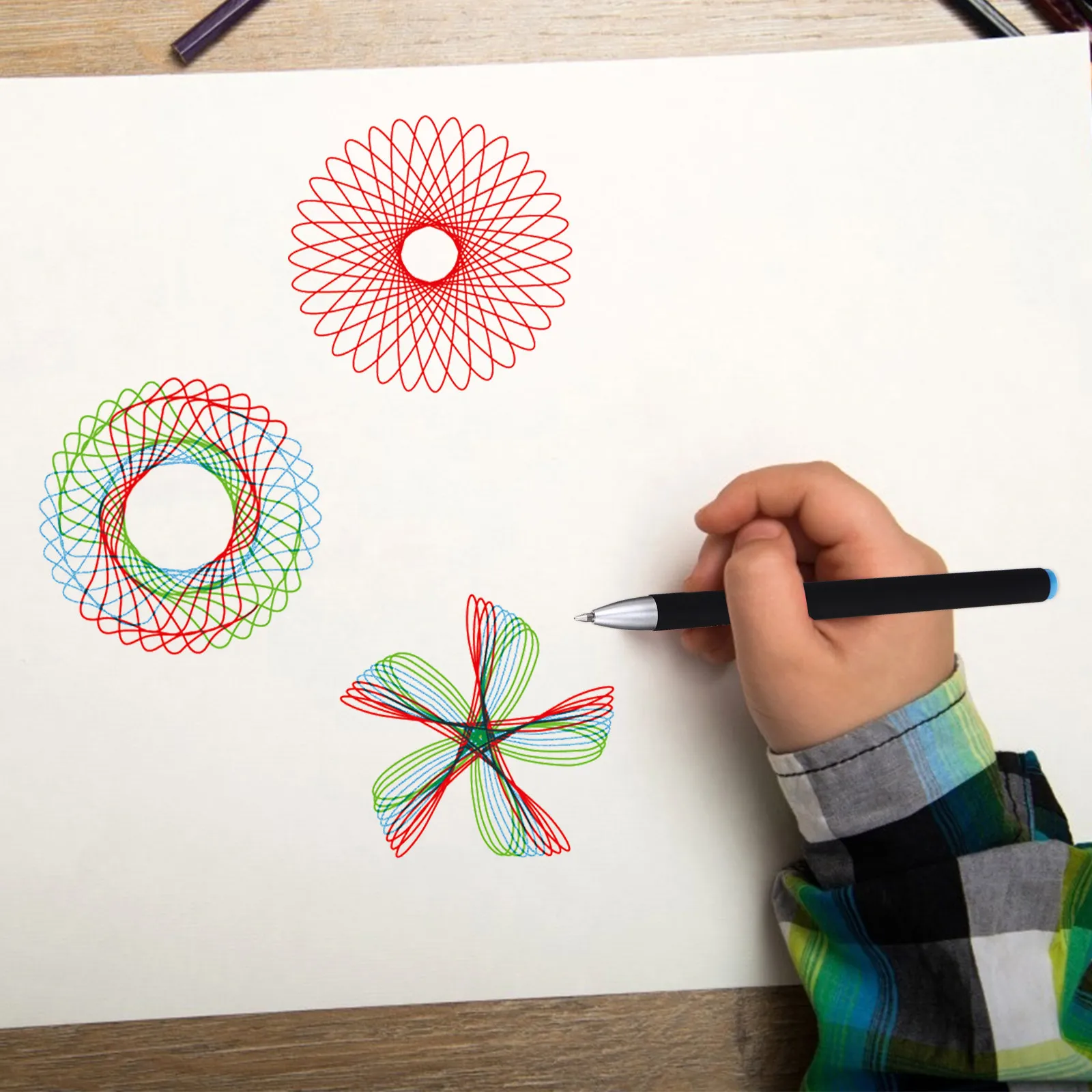 1Set Wanhua Template Ruler Fine Workmanship Drawing Stencils Set Educational Gift for Imagination Development