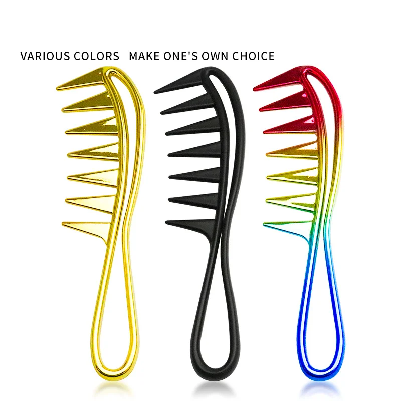 Hairdresser Portable Multi Color Wide Teeth Shark Plastic Hair Comb Detangler Curl Massage Hairdressing Brush Salon Styling Tool - view 3