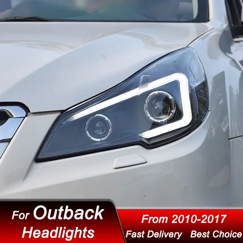 المصابيح الأمامية للسيارة لسوبارو Outback Legacy 2010-2017 نمط جديد كامل LED رئيس مجموعة مصابيح ترقية عدسة العارض اكسسوارات عدة #3