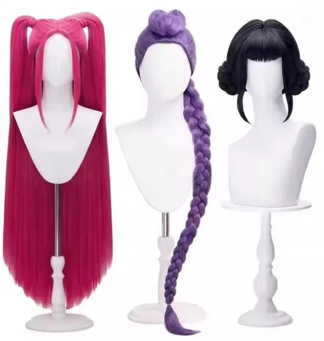 Peruki Demon Hunters Costume Rumi Cosplay dla dzieci Anime Mira Zoey Peruki dla kobiet Fioletowa peruka z warkoczem Rekwizyt na Halloween Cosplay