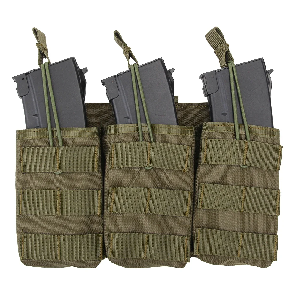 

Tactical Triple Pouch, Radio Holder Molle Mag Pouch Case Heavy Duty Flashlight Holster Bag for Hunting and Equipment Accessories